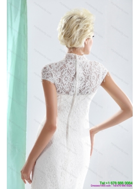 2015 Wonderful High Neck Wedding Dresses with Lace