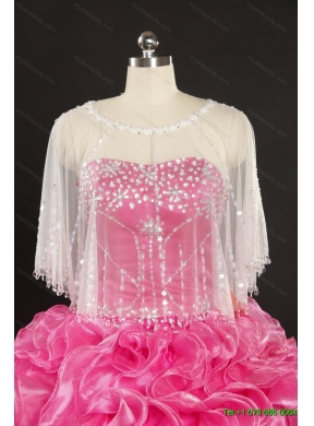 Gorgeous 2015 Asymmetrical Mermaid Wedding Dress with Ruching and Ruffles