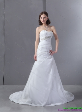 Sophisticated 2015 Sweetheart Appliques and Ruching Mermaid Wedding Dress