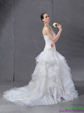 2015 Maternity A Line Strapless Wedding Dress with Ruffles