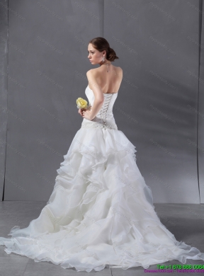 2015 Maternity A Line Strapless Wedding Dress with Ruffles