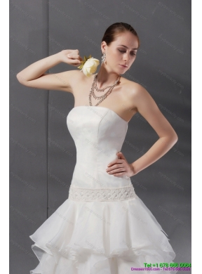 2015 Maternity A Line Strapless Wedding Dress with Ruffles