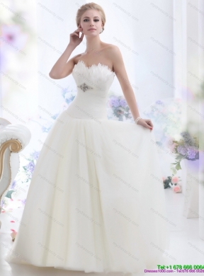 2015 Maternity Simple Sweetheart Wedding Dress with Beading