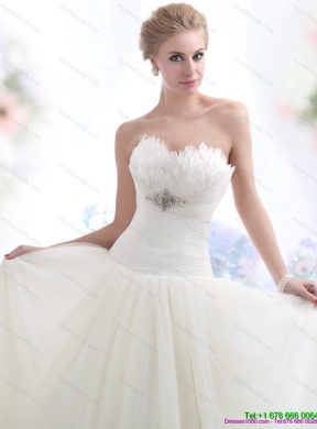 2015 Maternity Simple Sweetheart Wedding Dress with Beading