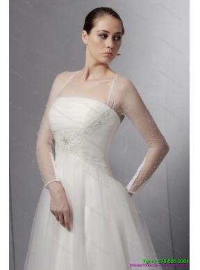 2015 Maternity Strapless A Line Wedding Dress with Lace and Ruching