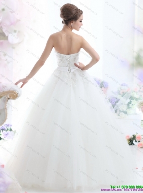 2015 Maternity Beading Wedding Dress with Brush Train