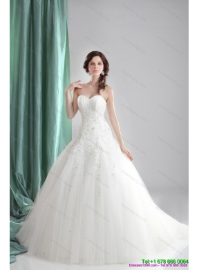 2015 Maternity A Line Wedding Dress with Appliques