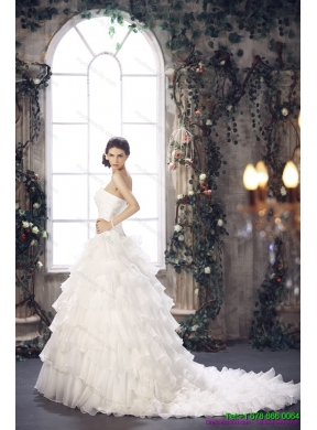 Maternity 2015 Strapless Wedding Dress with Beading and Ruffles