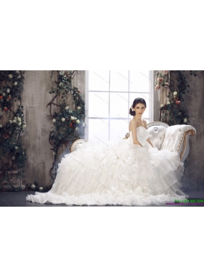 Maternity 2015 Strapless Wedding Dress with Beading and Ruffles