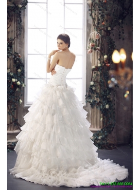 Maternity 2015 Strapless Wedding Dress with Beading and Ruffles