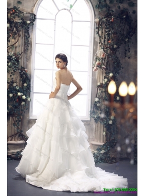 Maternity 2015 Strapless Wedding Dress with Beading and Ruffles