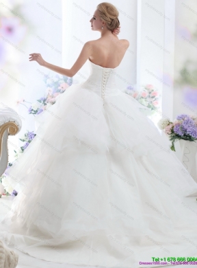 Maternity 2015 Sweetheart Wedding Dress with Hand Made Flowers