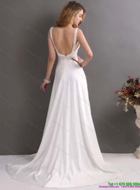 Maternity Straps Wedding Dress with Paillette for 2015