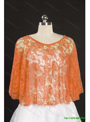 Coral Red Lace Hot Sale Wraps with Beading for 2014