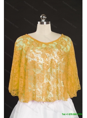 2014 Beading Lace Yellow Green Hot Sale Wraps