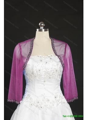 2014 Lavender Long Sleeves Wraps with Beading