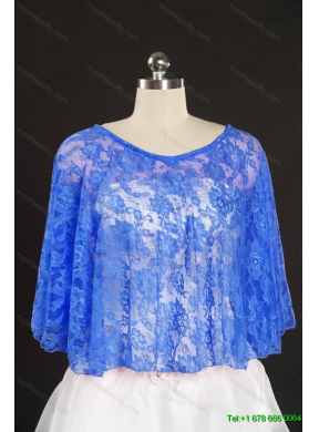 Beading Lace Hot Sale Aqua Blue Wraps for 2014