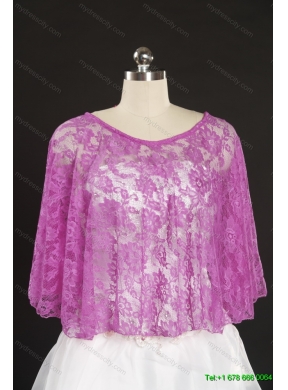 Beautiful Beading Lace Hot Sale Wraps in Fuchsia