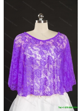 Purple Beading Lace Hot Sale Wraps for 2014