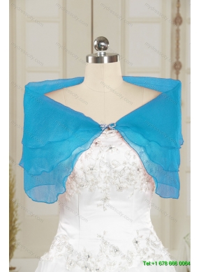 2014 Fall New Style Aqua Blue Shawls with Beading