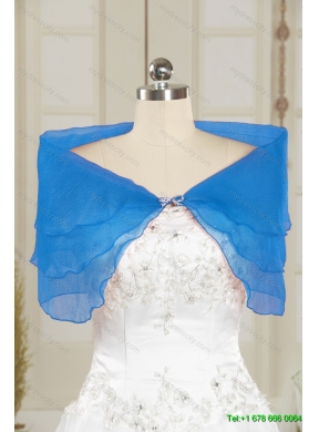 2014 Simple New Style Blue Shawls with Beading