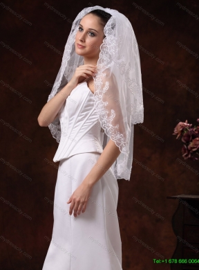 Two-tier With Embroidery Tulle Graceful Wedding Veil