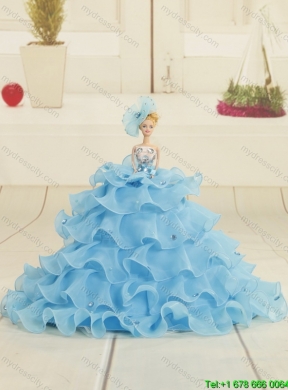 2015 Elegant Appliques and Ruffles Princesita Dress in Baby Blue