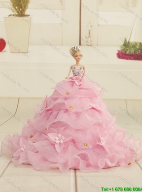 Wonderful Embroidery and Ruffles 2015 Princesita Dress in Pink