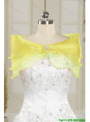 Sweetheart Beading and Ruffles 2015 Brand New Yellow Princesita Dress