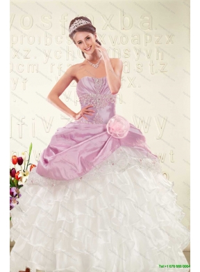 Elegant Multi Color Strapless Hand Made Flower Quinceanera Dress and Ruching Pretty Prom Dresses and Ruffles Straps Little Girl Dress