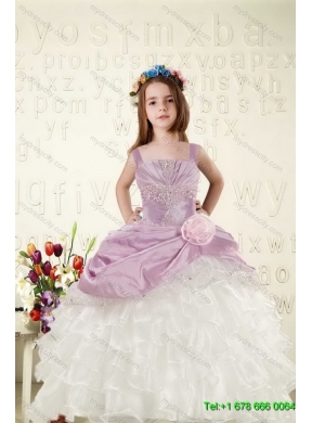 Elegant Multi Color Strapless Hand Made Flower Quinceanera Dress and Ruching Pretty Prom Dresses and Ruffles Straps Little Girl Dress