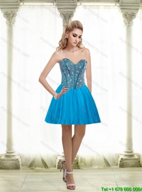 Detachable 2015 Sweetheart Short Prom Skirts with Beading