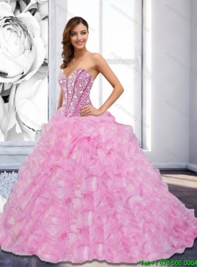 Luxurious Beading and Ruffles Sweetheart 2015 Quinceanera Dresses