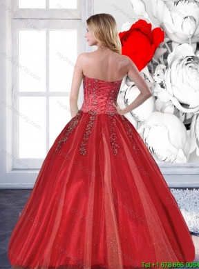 Sweetheart 2015 Affordable Quinceanera Dresses with Beading and Appliques