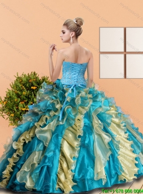 2015 Beautiful Sweetheart Quinceanera Dress with Beading and Ruffles