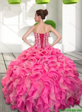 Dynamic Beading and Ruffles Sweetheart Quinceanera Dresses for 2015