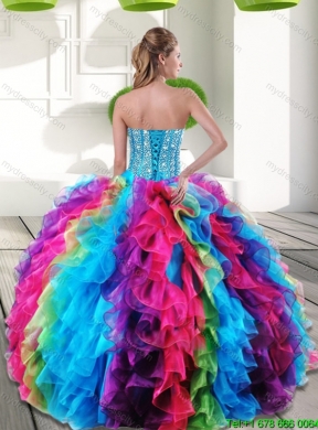 Elegant Sweetheart Multi Color Quinceanera Dresses with Beading and Ruffles