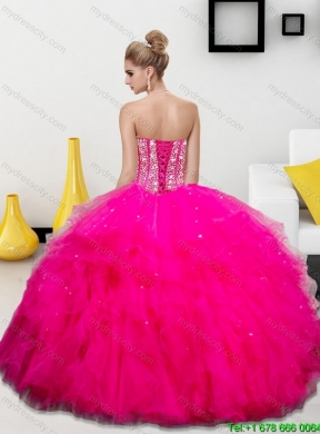 Gorgeous 2015 Beading and Ruffles Sweetheart Quinceanera Dresses