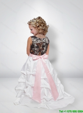 Sweet A Line Scoop Little Girl Pageant Dreses with Bowknot