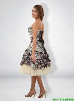 Sexy 2015 Short Halter Top Camo Prom Cheap Dresses with Knee Length