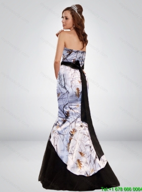 Sexy Mermaid Camo Most Popular Prom Dresses with Hand Made Flower and Sashes