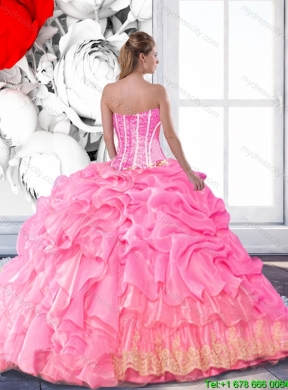 Classical Sweetheart 2015 Quinceanera Dress with Beading and Pick Ups