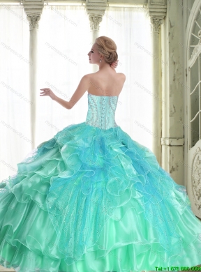 Perfect Lace Up Sweetheart 2015 Quinceanera Dresses with Beading