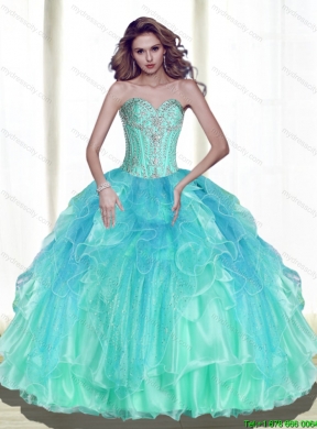 2015 Inexpensive Ball Gown Sweetheart Detachable Quinceanera Dresses with Beading