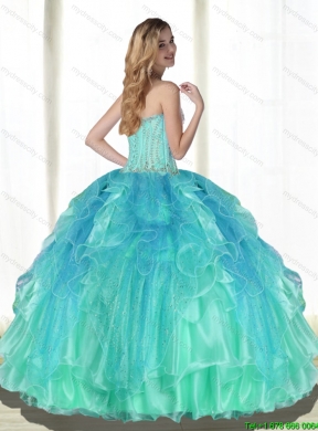 2015 Inexpensive Ball Gown Sweetheart Detachable Quinceanera Dresses with Beading