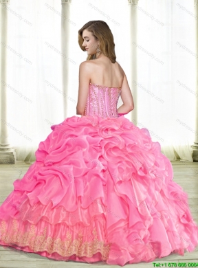 Beautiful 2015 Detachable Quinceanera Dresses with Appliques and Pick Ups