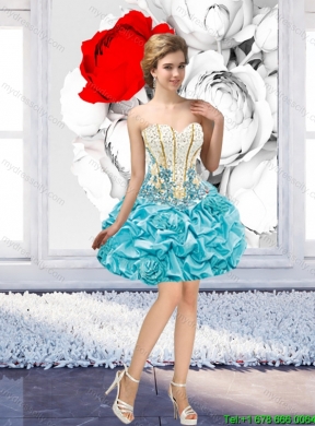 Popular Hand Made Flowers and Beaded Detachable Quinceanera Dresses with Pick Ups