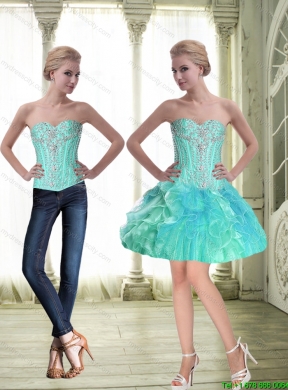 Pretty A Line 2015 Detachable Quinceanera Dresses with Beading