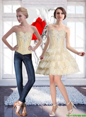 Wonderful Sweetheart Detachable Quinceanera Dresses with Beading and Ruffled Layers