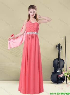 2015 Summer Beautiful  Watermelon Dama Dresses with Ruch and Beading